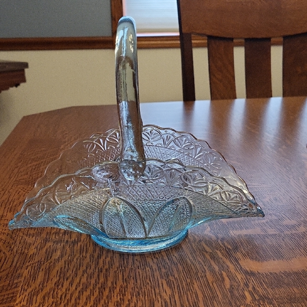 Elegant Blue Glass Basket